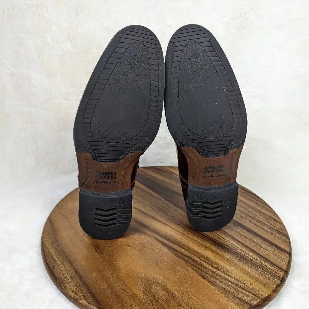 Johnston And Murphy Sheepskin Signature Series Brown Wine Mens Shoes Size 11